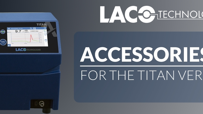 Gray banner with writing "LACO Technologies Accessories for the TITAN VERSA" with an image of the TITAN VERSA Model C 
