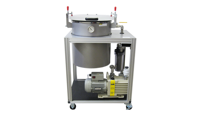 Vacuum Degassing System for NASA Epoxy Parts, front view