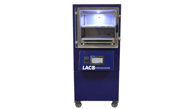 Vacuum oven for medical component processing, front view