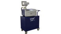 Flapper leak test chamber shown integrated with TITANTEST Leak Detector on cart, front view