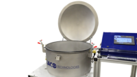 Thermal degassing system for energy components, lid open