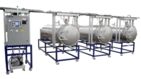 multi-chamber vacuum curing system with front view of three chambers