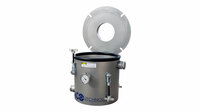 Vertical Cylindrical Vacuum Chamber, angled view open lid