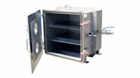 High Vacuum Cube Chamber angled view chamber door open