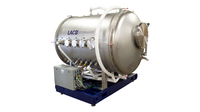 Custom Solution | Horizontal Cylindrical Thermal Vacuum (TVAC) Test System, side view, chamber doors closed