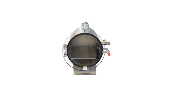 12" X 18" Horizontal Vacuum Chamber, front view, closed lid