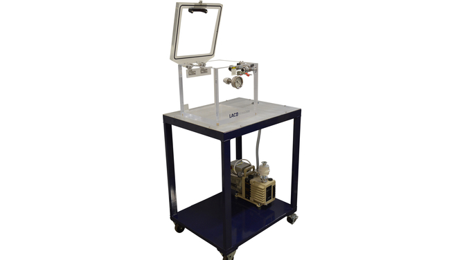 3/4 view open chamber of Clear Acrylic Cube Package Testing System for Electronic Device