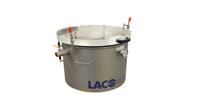 24" X 16" Vertical Vacuum Chamber with Custom Port Adders, closed lid