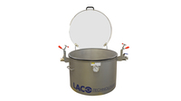 24" X 16" Vertical Vacuum Chamber with Custom Port Adders, front view open lid