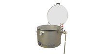 24" X 16" Vertical Vacuum Chamber with Custom Port Adders, angled view open lid