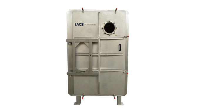 Large cube aluminum vacuum chamber, front view