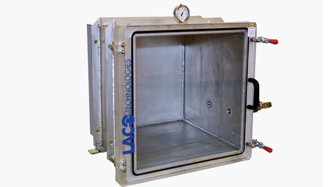 20" Cube Industrial Vacuum Chamber with Acrylic Lid, front view